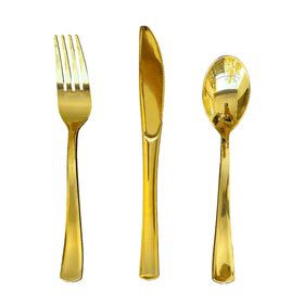 108 Pc Set Disposable Gold Rose Gold Plastic Knife Fork Spoon Shop 108 Pc Set Disposable Gold Rose Gold Plastic Knife Fork Spoon Shop