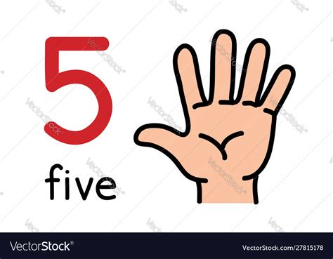 5 Kids Hand Showing Number Five Sign Royalty Free Vector 5 Kids Hand Showing Number Five Sign Royalty Free Vector