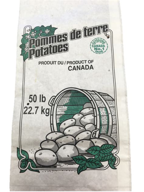 50 Lb Paper Potato Bag Solid Wellington Produce Packaging 50 Lb Paper Potato Bag Solid Wellington Produce Packaging