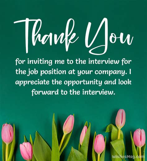 70 Thank You Messages For Interview Invitation Job Opportunity