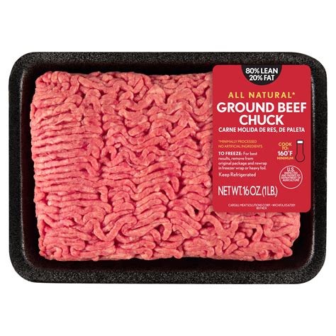 80% Lean / 20% Fat Ground Beef Chuck, 5 Lb Roll, Fresh, All Natural ... 80% Lean / 20% Fat Ground Beef Chuck, 5 Lb Roll, Fresh, All Natural ...