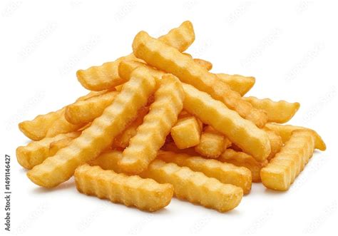 A Pile Of Crinkle Cut French Fries Stock Image Image Of Fast Potato
