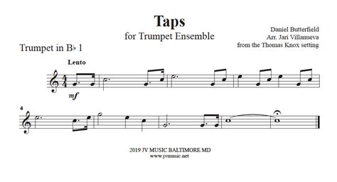 Actual Taps Trumpet Sheet Actual Taps Trumpet Sheet