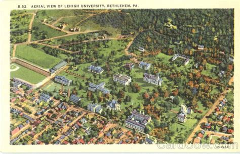 Aerial View Of Lehigh University Bethlehem Pa Postcard