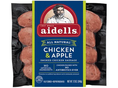 Aidells Smoked Organic Chicken Sausage Chicken Apple Bj S Wholesale Club