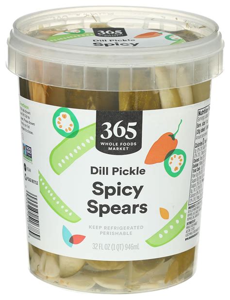 Amazon Com 365 By Whole Foods Market Pickle Spears Spicy Dill 32 Ounce Grocery Gourmet Food