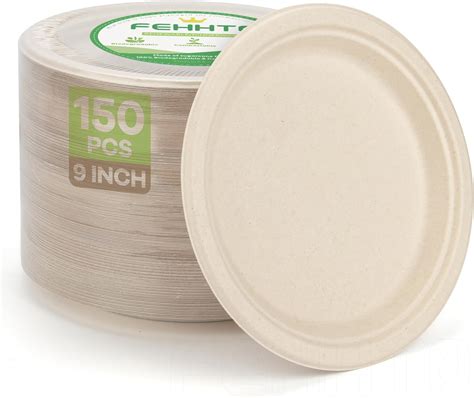 Amazon Com Fehhto 9 Inch 150 Pcs Compostable Paper Plates Disposable Amazon Com Fehhto 9 Inch 150 Pcs Compostable Paper Plates Disposable