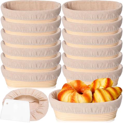 Amazon Com Gejoy 12 Set Bread Proofing Baskets Oval Shaped Banneton Amazon Com Gejoy 12 Set Bread Proofing Baskets Oval Shaped Banneton