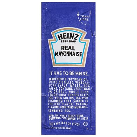 Amazon Com Heinz Real Mayonnaise Single Serve Packet 0 4 Oz Packets Pack Of 500 Amazon Com Heinz Real Mayonnaise Single Serve Packet 0 4 Oz Packets Pack Of 500