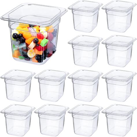 Amazon Com Sieral Clear 1 6 Size Food Pan Restaurant Containers With Amazon Com Sieral Clear 1 6 Size Food Pan Restaurant Containers With
