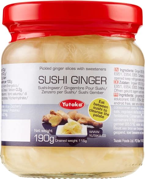 Amazon Com Yutaka Sliced Sushi Ginger 190G Grocery Amp Gourmet Food