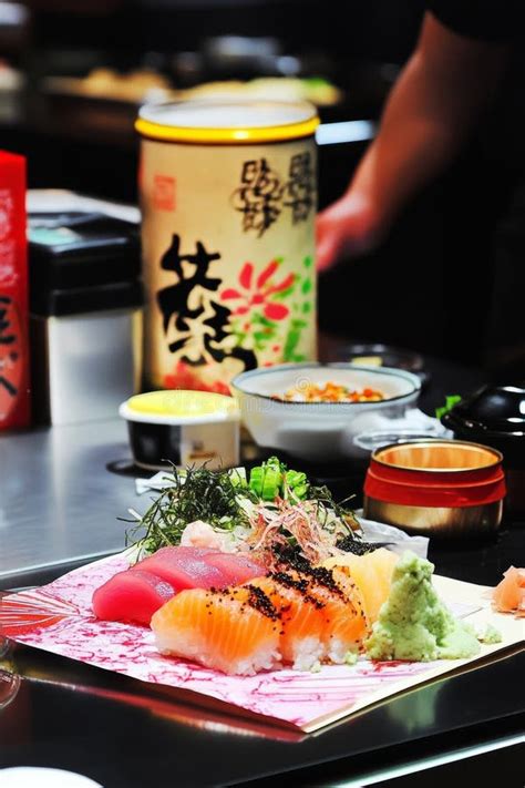 Assorted Sushi With Wasabi And Soy Sauce Set In A Cozy Japanese