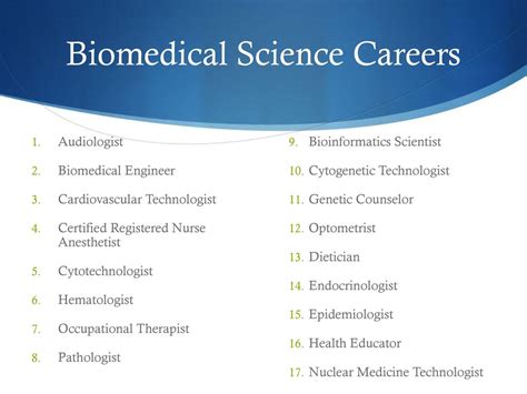 Biomedical Sciences Degree Jobs
