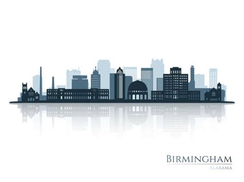 Birmingham Alabama Skyline Cartoon Downtown Birmingham Alabama Stock