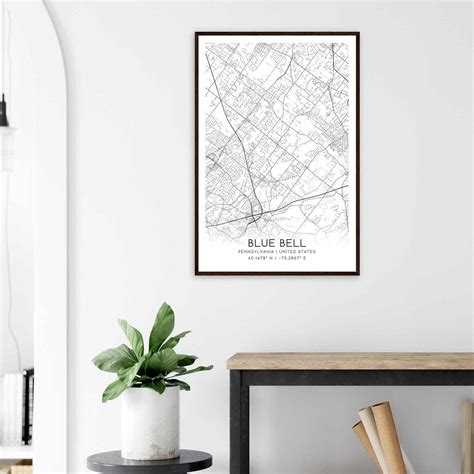 Blue Bell Pennsylvania Map Poster Modern Home Decor Wall Art Print Blue Bell Pennsylvania Map Poster Modern Home Decor Wall Art Print