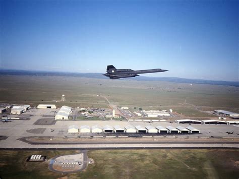 California United States Of America A United States Air Force Sr 71 Blackbird Flies Over Beale Air Force Base In An Undated Photo Blackbird Hangars Are Clearly Visible In Lower Portion Of The