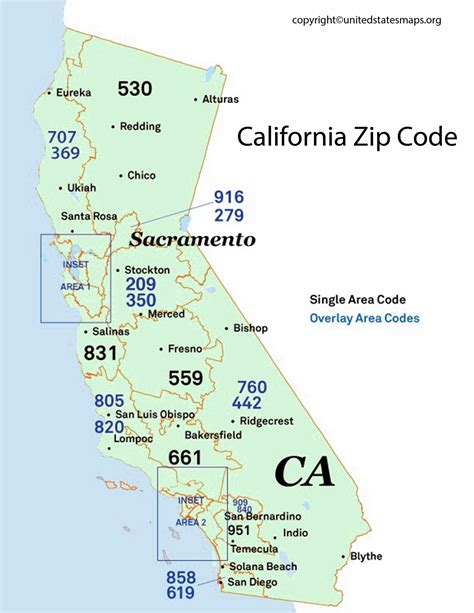 California Zip Code Wall Map By Mapshop