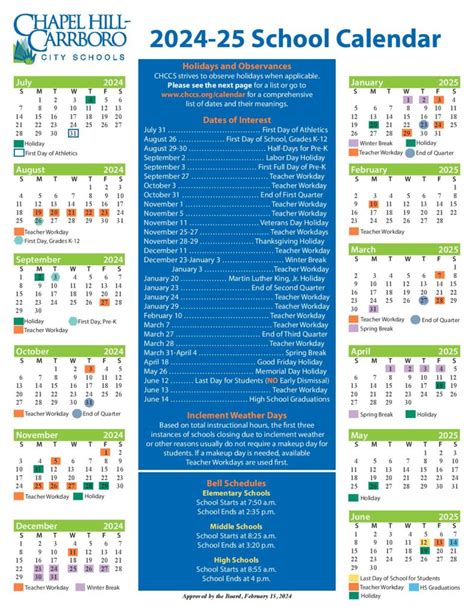 Chapel Hill Carrboro City Schools Chccs Calendar Key Dates