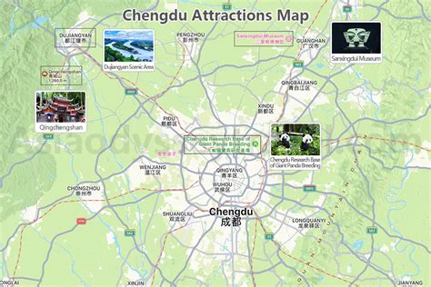 Chengdu Tourist Map Chengdu Sichuan China Map 2026