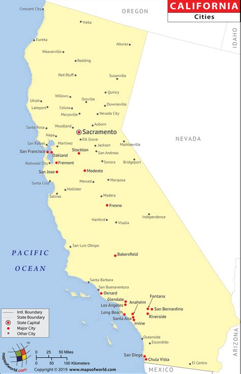 Cities In California Map Of California Cities