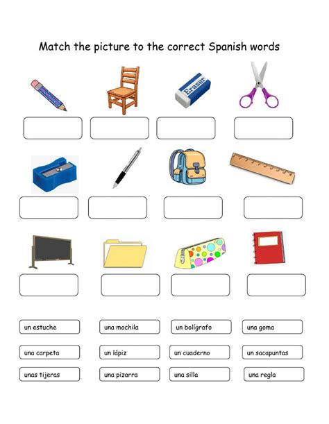 Classroom Objects Online Exercise For 8 2Nd Grade Classroom Spanish