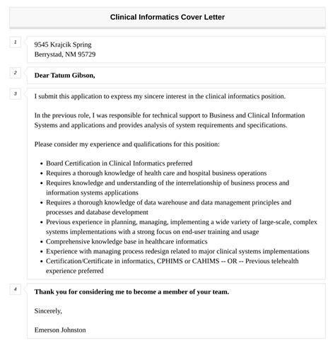 Clinical Informatics Cover Letter Velvet Jobs Clinical Informatics Cover Letter Velvet Jobs