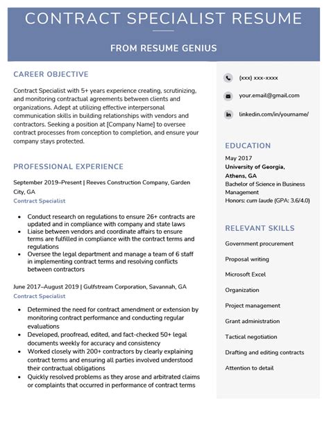 Contract Specialist Resume Sample Skills Amp Full Guide Contract Specialist Resume Sample Skills Amp Full Guide
