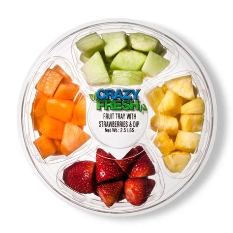 Crazy Fresh Cut Fruit Tray With Strawberries Dip 2 5Lb Target