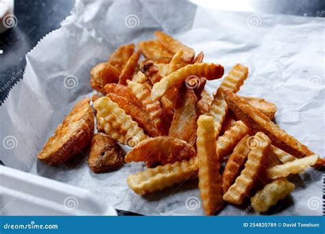 Crinkle Cut Fries Stock Image Image Of Dish Entree 254820789