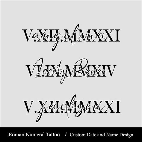 Custom Roman Numeral Tattoo Design Name Date Digital Download Etsy Finland Custom Roman Numeral Tattoo Design Name Date Digital Download Etsy Finland