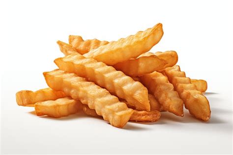 Delicious Crinkle Cut French Fries Isolated Premium Ai Generated Image