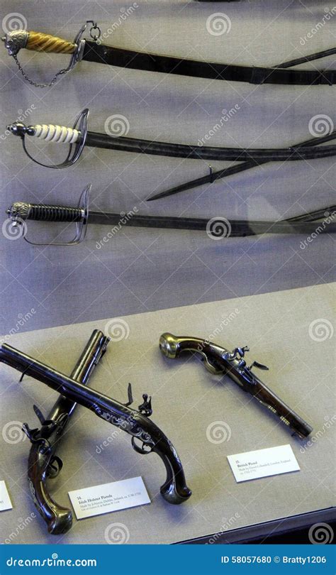 Display Of Weapons Soldiers Fought With During American Revolution Fort Ticonderoga New York 2015 Editorial Image Image Of Background Display 58057680