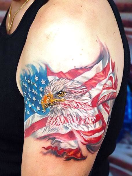 Eagle American Flag Tattoo On Shoulder Tattoo Idea Eagle American Flag Tattoo On Shoulder Tattoo Idea