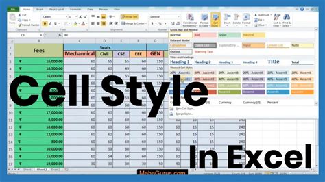 Excel For Noobs Part 48 How To Use Cell Styles To Format Cells In
