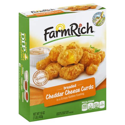 Farm Rich Breaded Cheddar Cheese Curds 2 5 Lbs 1 Count Farm Rich Breaded Cheddar Cheese Curds 2 5 Lbs 1 Count
