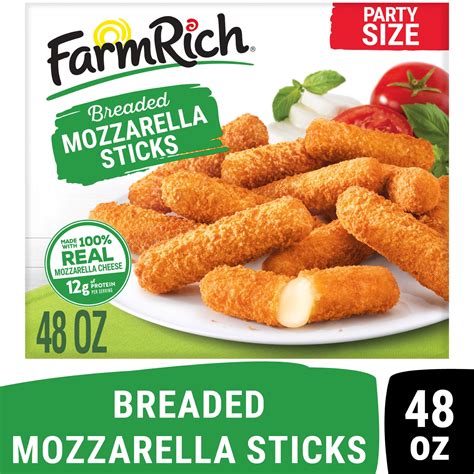 Farm Rich Breaded Mozzarella Cheese Sticks 48 Oz Frozen Snacks And Appetizers Walmart Com Farm Rich Breaded Mozzarella Cheese Sticks 48 Oz Frozen Snacks And Appetizers Walmart Com