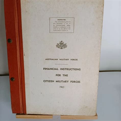 Financial Instructions For The Citizen Military Forces 1963 Canberra Financial Instructions For The Citizen Military Forces 1963 Canberra
