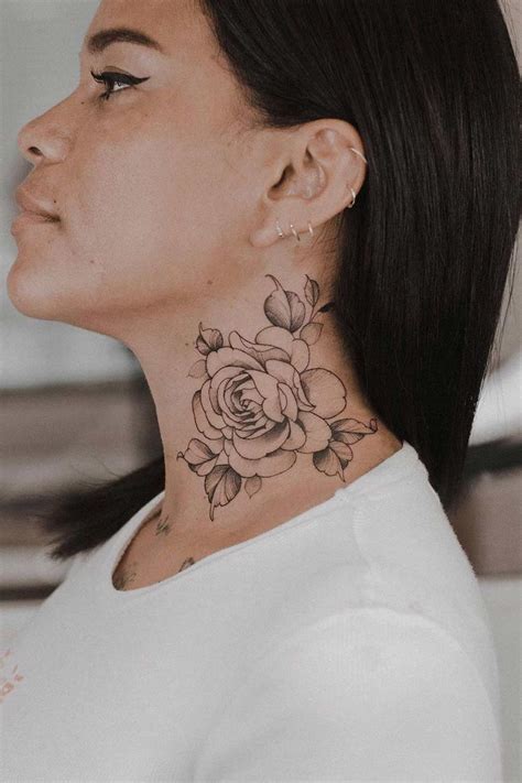 Front Neck Tattoo Designs Female