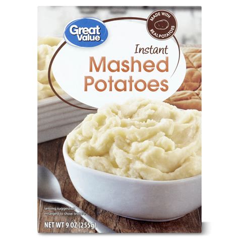 Great Value Instant Mashed Potatoes 9 Oz Shelf Stable Made With Real Potatoes Ready In Minutes Walmart Com Great Value Instant Mashed Potatoes 9 Oz Shelf Stable Made With Real Potatoes Ready In Minutes Walmart Com