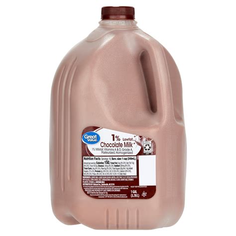 Great Value Low Fat Chocolate Milk Gallon 128 Fl Oz Pasteurized Grade A Calcium Protein Walmart Com Great Value Low Fat Chocolate Milk Gallon 128 Fl Oz Pasteurized Grade A Calcium Protein Walmart Com