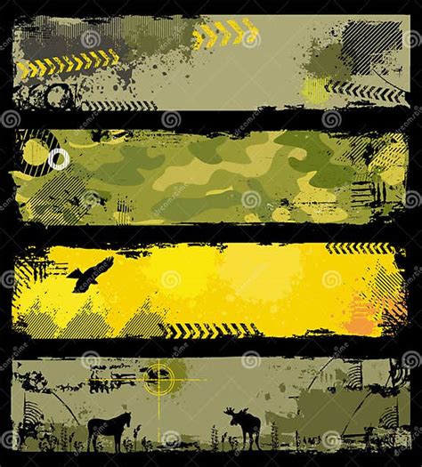 Grunge Military Banners Stock Vector Illustration Of Clipart 5892693