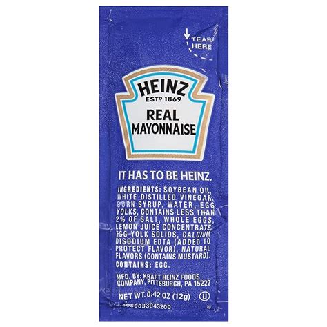 Heinz Real Mayonnaise Packets 12 Gram 500 Case Heinz Real Mayonnaise Packets 12 Gram 500 Case