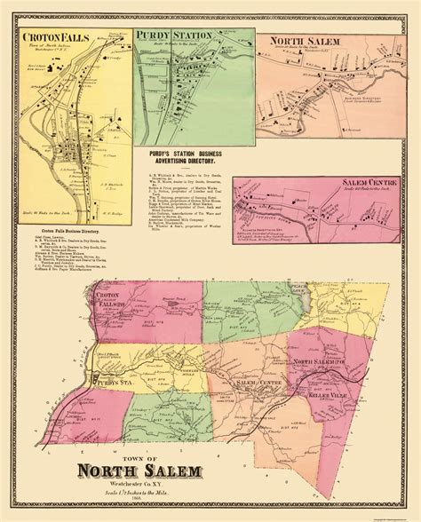 Historic City Map North Salem New York Beers 1868 23 X 28 56 V