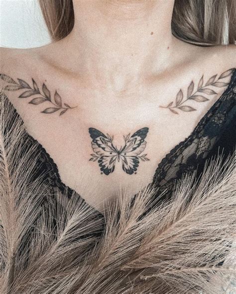 Inspiring Chest Tattoo Ideas For Women With Simple Floral And Unique