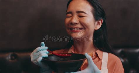 Japanese Woman Taste And Soy Sauce In Restaurant For Dinner Lunch And