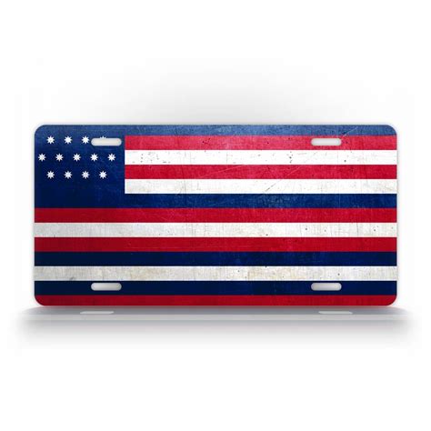 John Paul Jones Serapis Weathered Metal Flag License Plate John Paul Jones Serapis Weathered Metal Flag License Plate