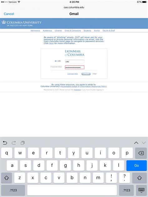 Lionmail Mobile And Email Client Setup Columbia University Information Technology Lionmail Mobile And Email Client Setup Columbia University Information Technology