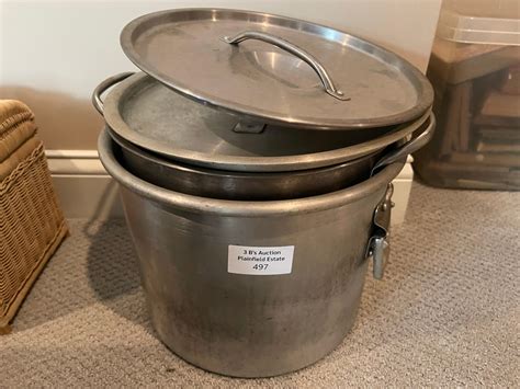 Lot Large Stock Pots Lot Large Stock Pots