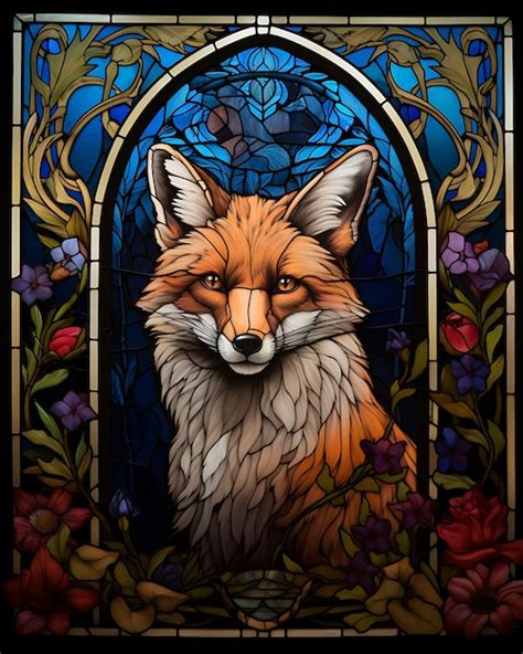 Love In The Garden Of Secrets Red Fox Art Glass Stained Glass Art Love In The Garden Of Secrets Red Fox Art Glass Stained Glass Art