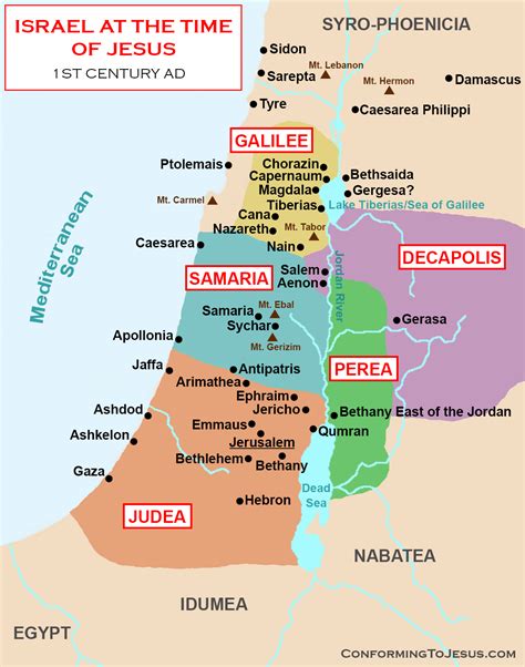 Map And History Of Israel At The Time Of Jesus Christ Map And History Of Israel At The Time Of Jesus Christ